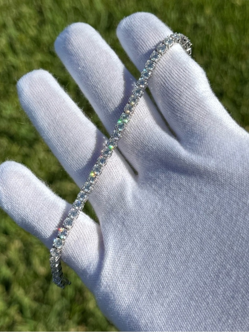 925 Silver, 11.7CTW Moissanite Tennis Bracelet